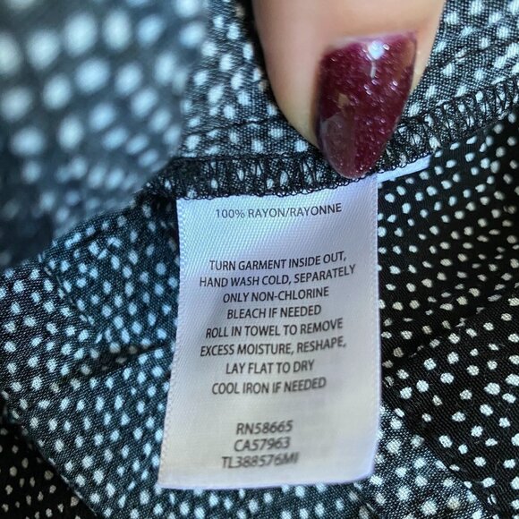 𝅺LEITH Bnwt High Waist Wide Leg Pant White Dots Xxl - Picture 8 of 9